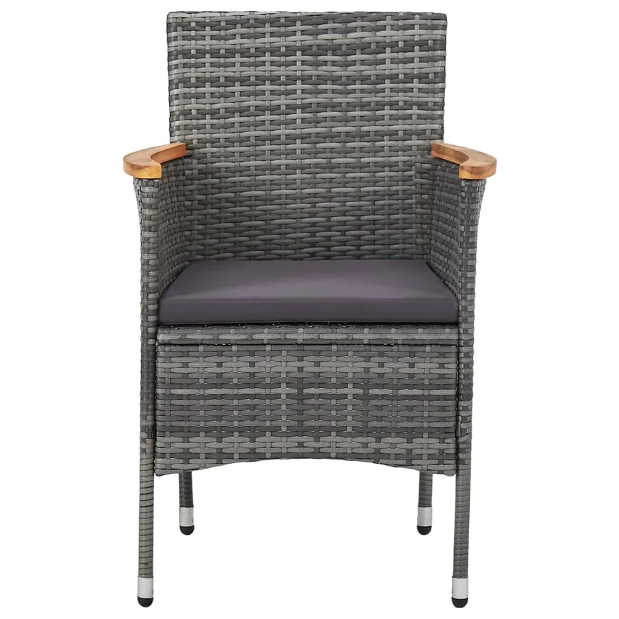 Ensemble à manger de jardin 7 pcs Résine tressée Gris - 5