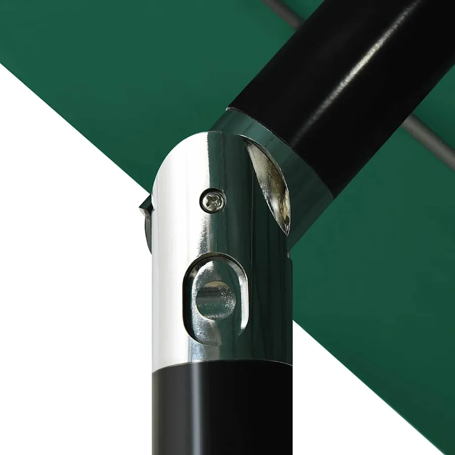 Parasol de jardin à 3 niveaux avec mât en aluminium vert 3,5 m - 6