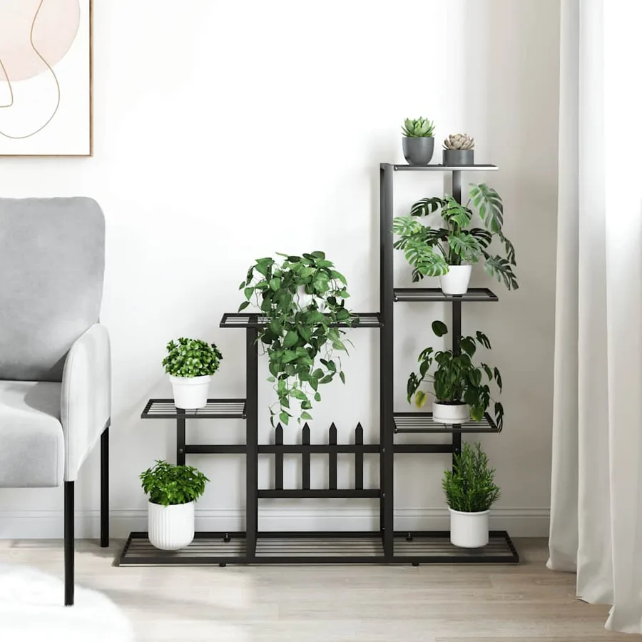 Support pour plantes 94,5x25x88 cm Noir Métal - 3