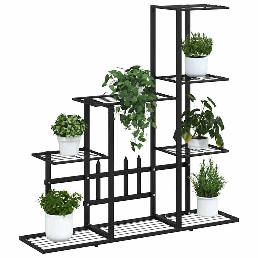 Support pour plantes 94,5x25x88 cm Noir Métal - 4