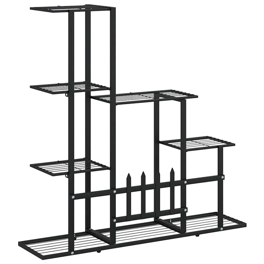 Support pour plantes 94,5x25x88 cm Noir Métal - 7