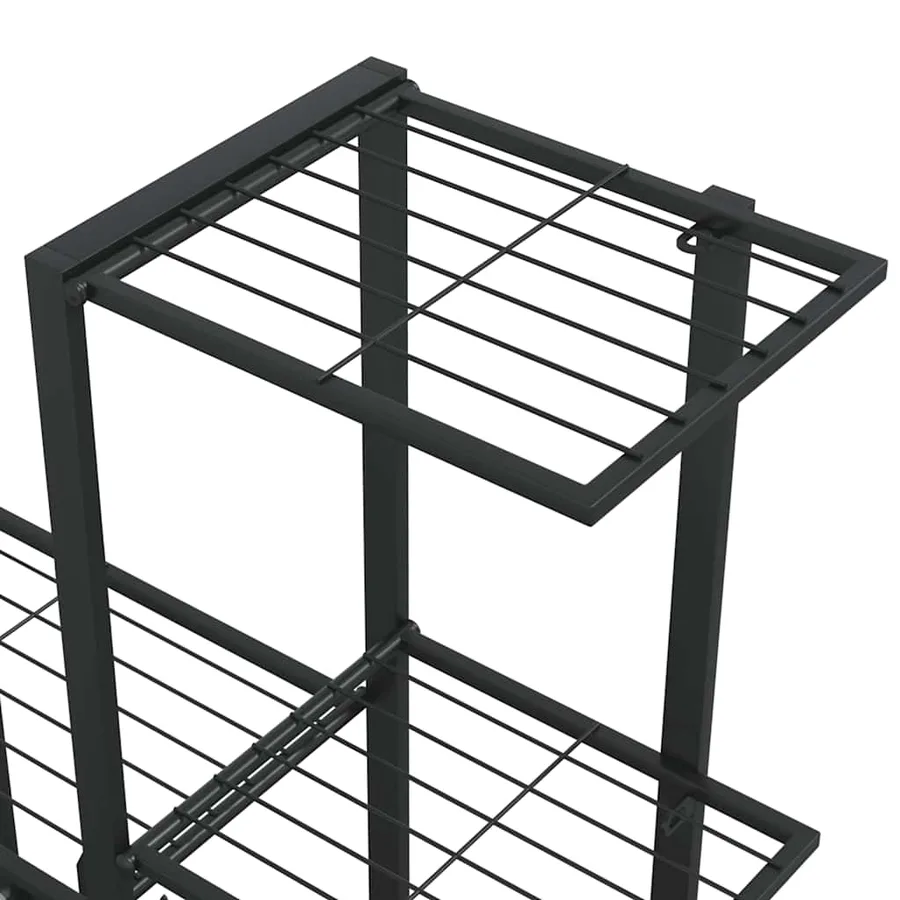 Support pour plantes 94,5x25x88 cm Noir Métal - 8
