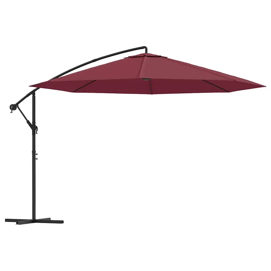 Parasol de jardin en porte-à-faux et poteau en aluminium - 2