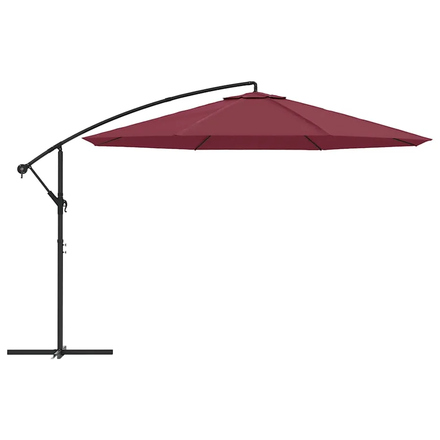 Parasol de jardin en porte-à-faux et poteau en aluminium - 3