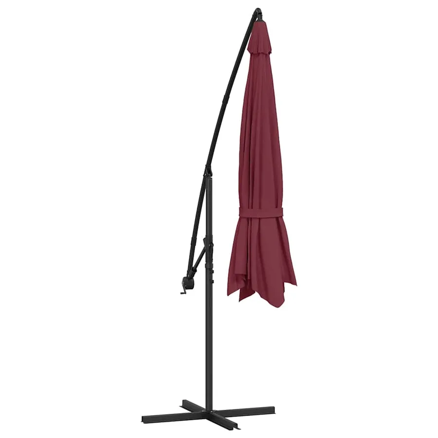 Parasol de jardin en porte-à-faux et poteau en aluminium - 6