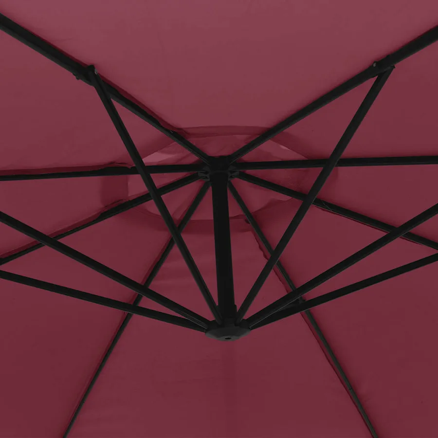 Parasol de jardin en porte-à-faux et poteau en aluminium - 7