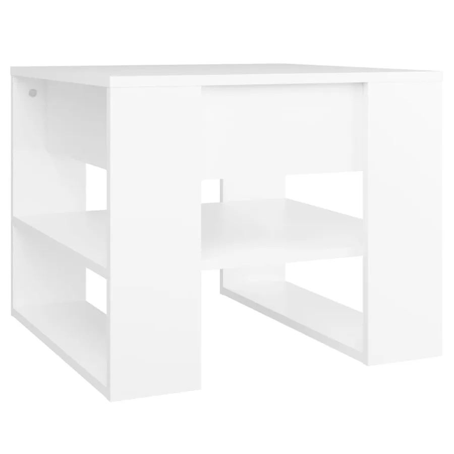 Table basse blanc 55,5x55x45 cm bois d'ingénierie - 2