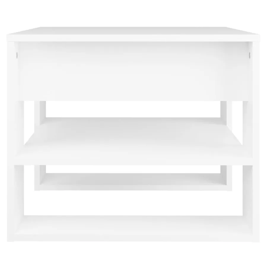 Table basse blanc 55,5x55x45 cm bois d'ingénierie - 4