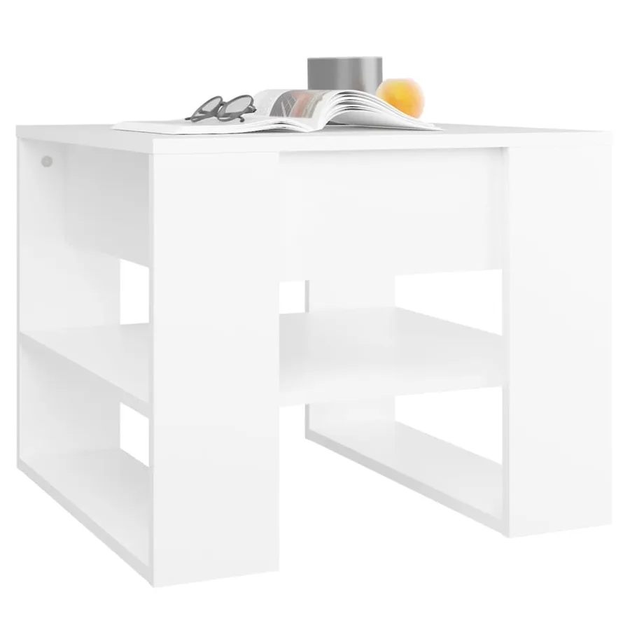 Table basse blanc 55,5x55x45 cm bois d'ingénierie - 6