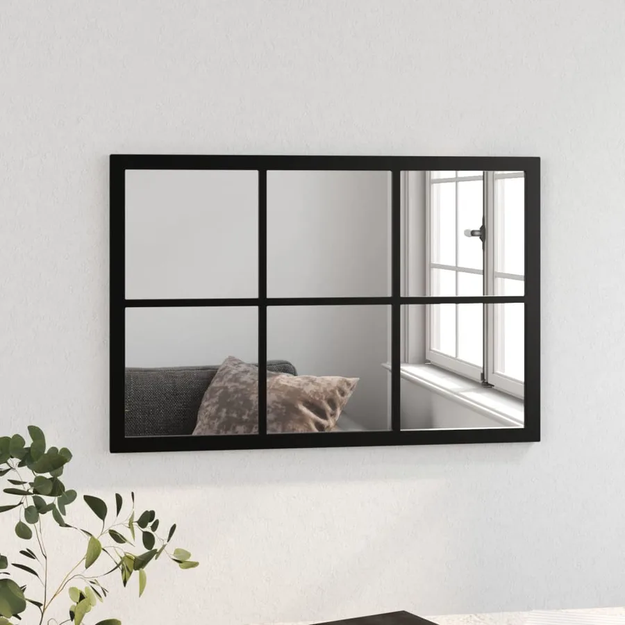 Miroir mural noir 60x40 cm métal - 3