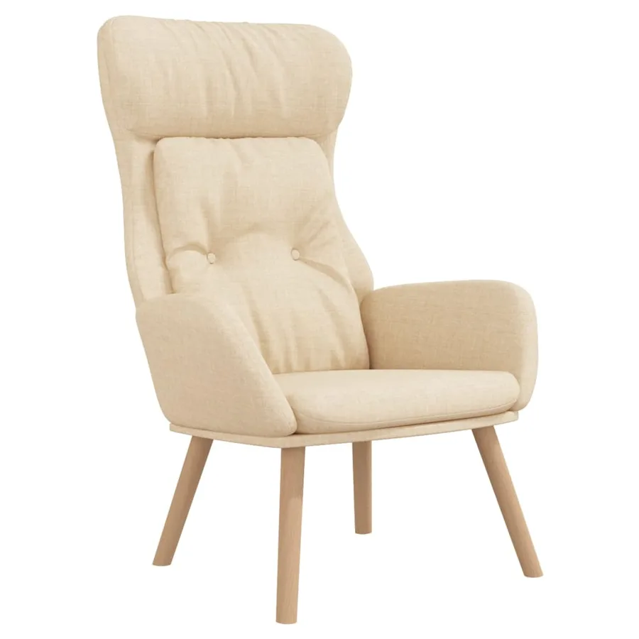 Chaise de relaxation Crème Tissu - 2