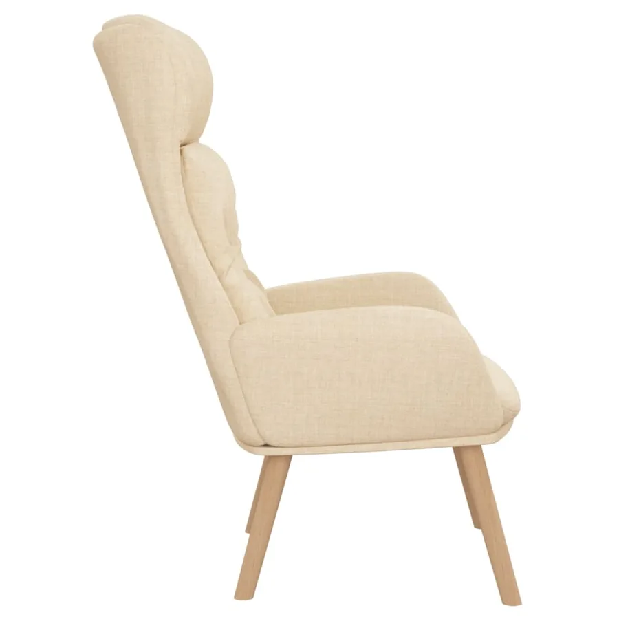 Chaise de relaxation Crème Tissu - 4