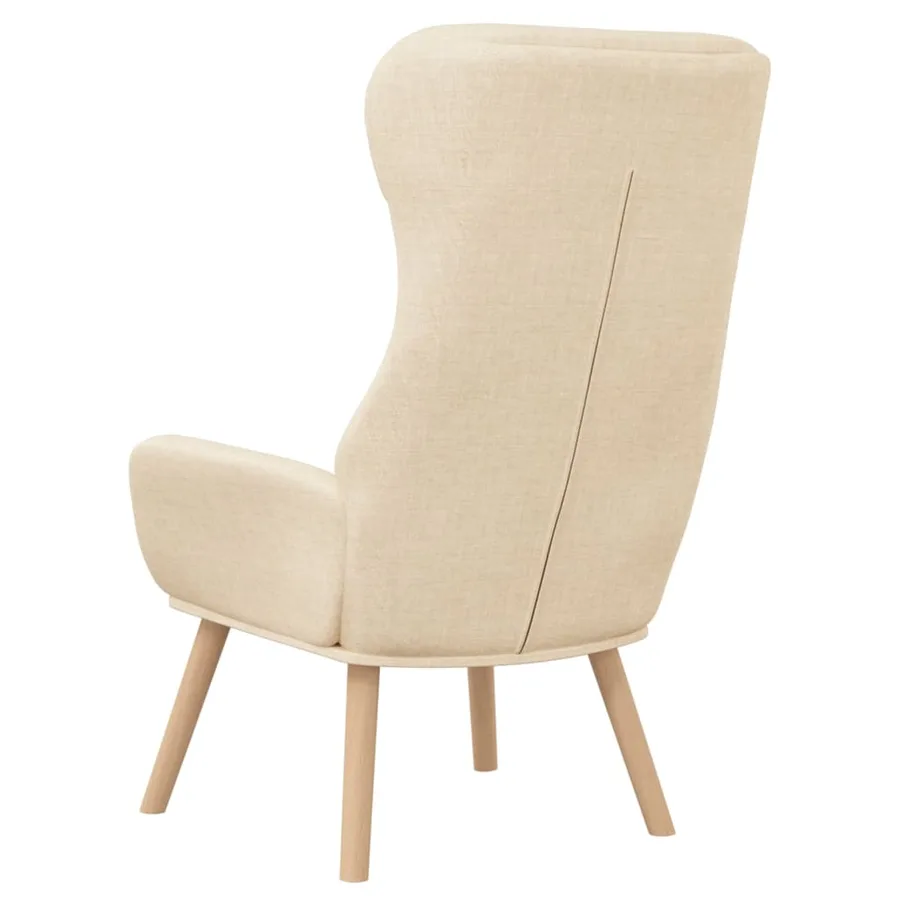 Chaise de relaxation Crème Tissu - 5