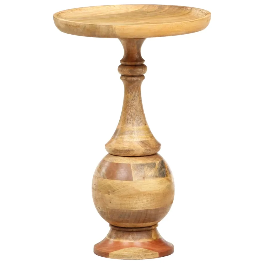 Table d'appoint ronde 43x43x66 cm Bois de manguier massif - 9