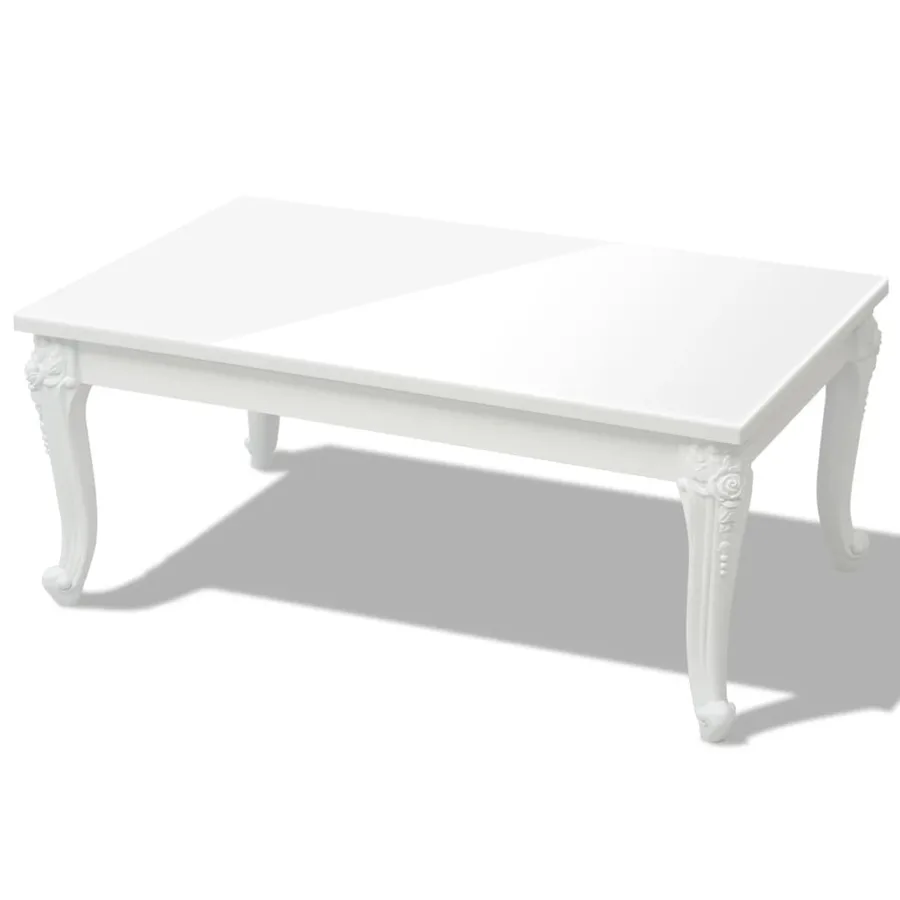 Table basse 100x60x42 cm Blanc brillant - 2