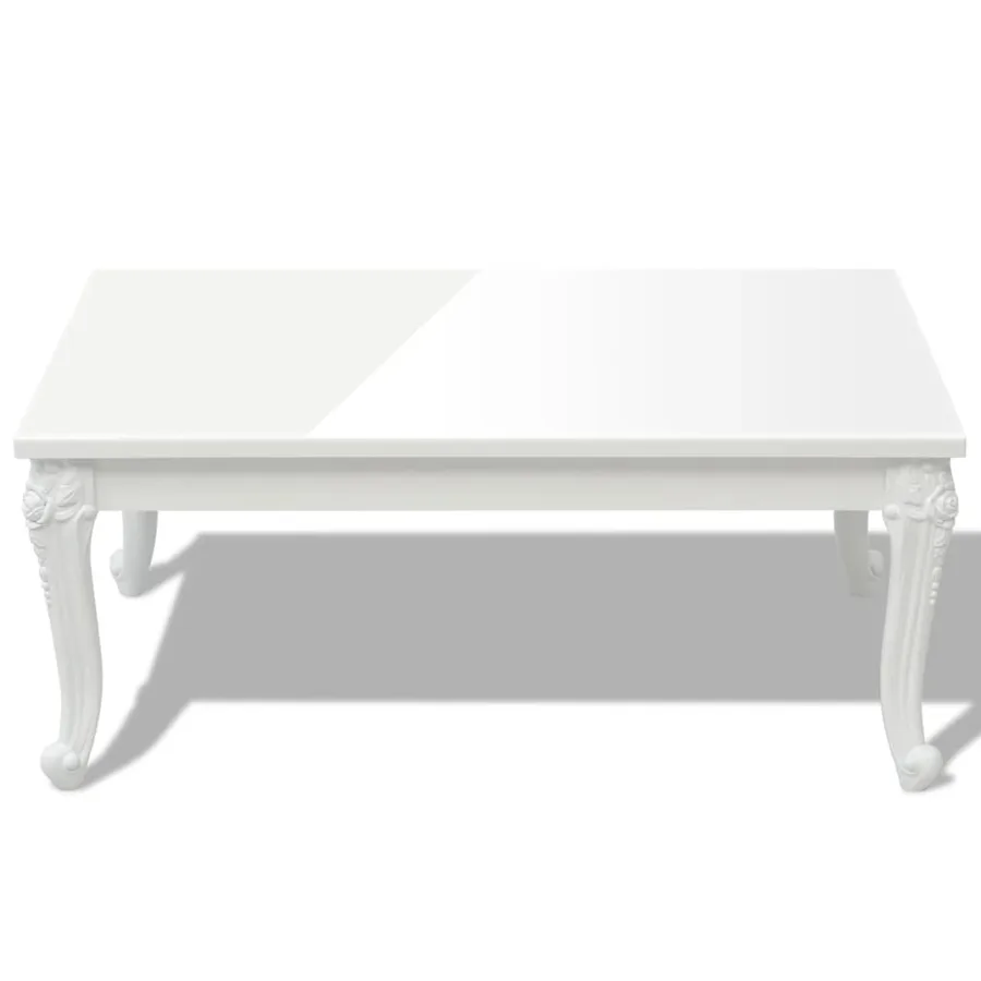 Table basse 100x60x42 cm Blanc brillant - 3