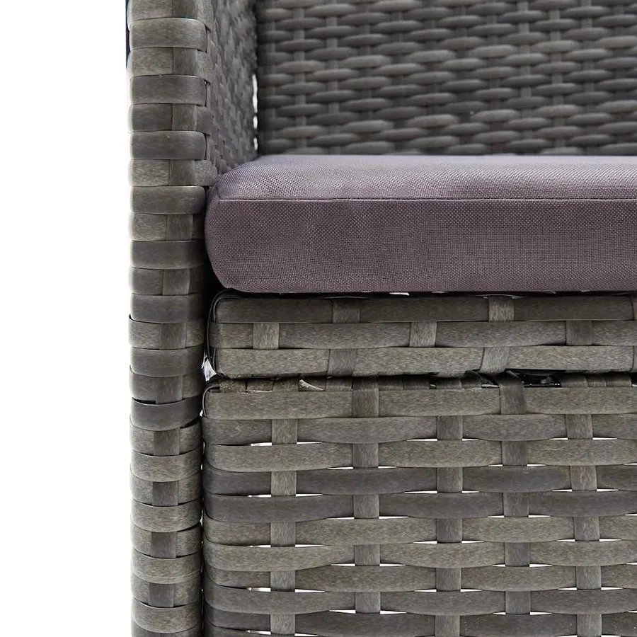 Ensemble à manger de jardin 7 pcs Gris - 8