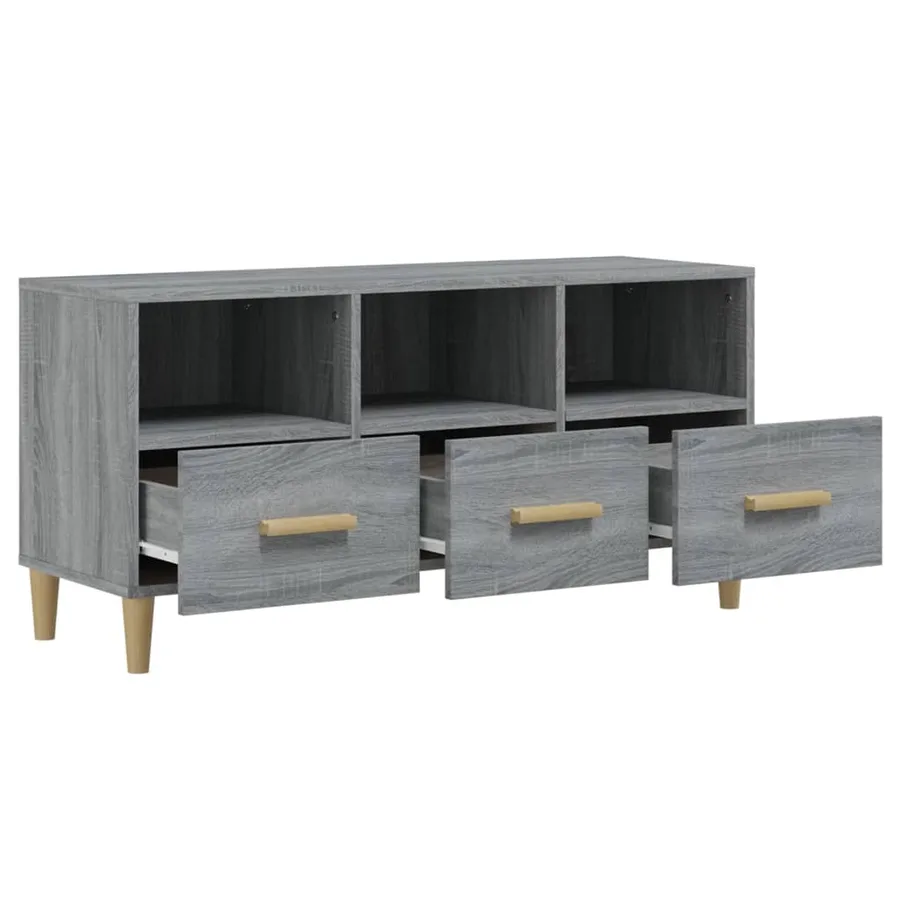 Meuble TV Sonoma gris 102x36x50 cm Bois d'ingénierie - 7