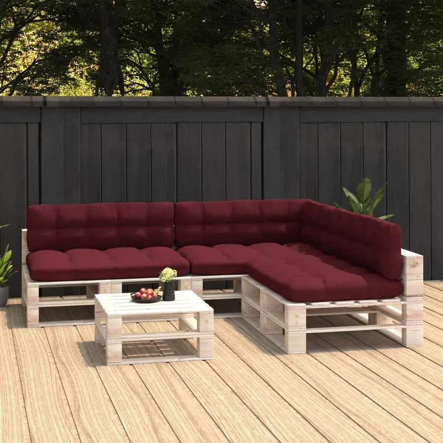 Coussins de canapé palette lot de 7 Rouge bordeaux