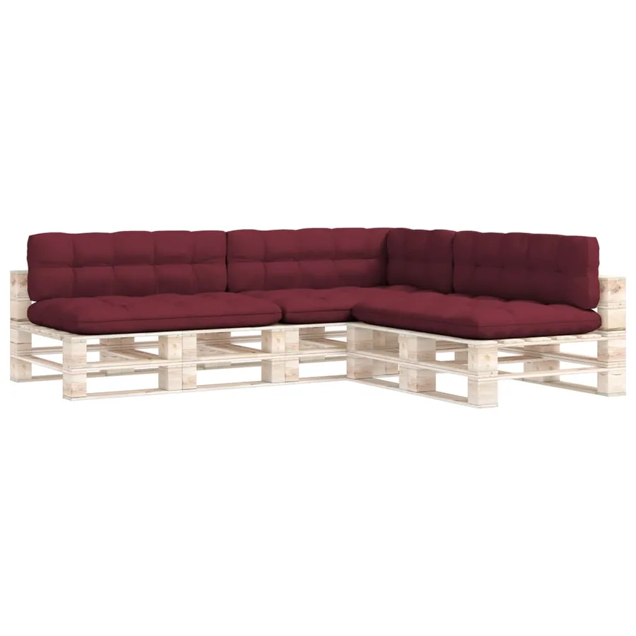 Coussins de canapé palette lot de 7 Rouge bordeaux - 2