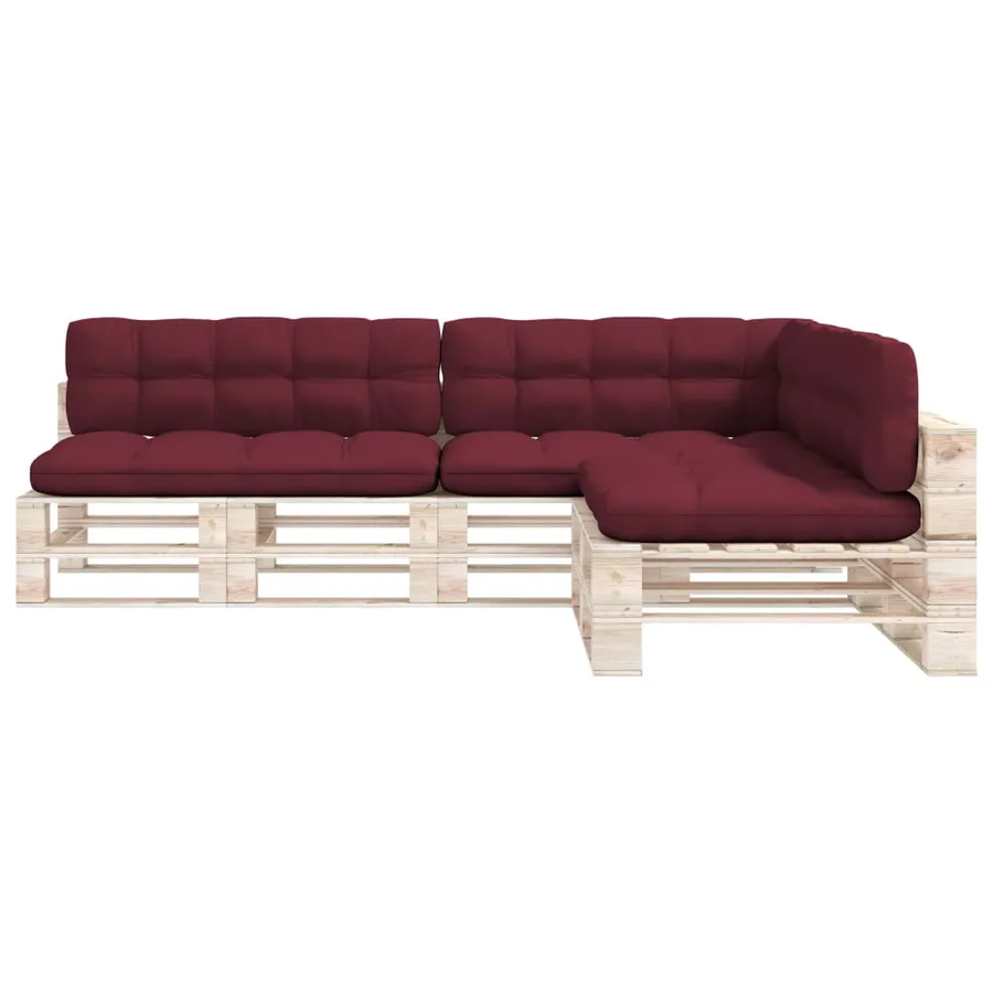 Coussins de canapé palette lot de 7 Rouge bordeaux - 3