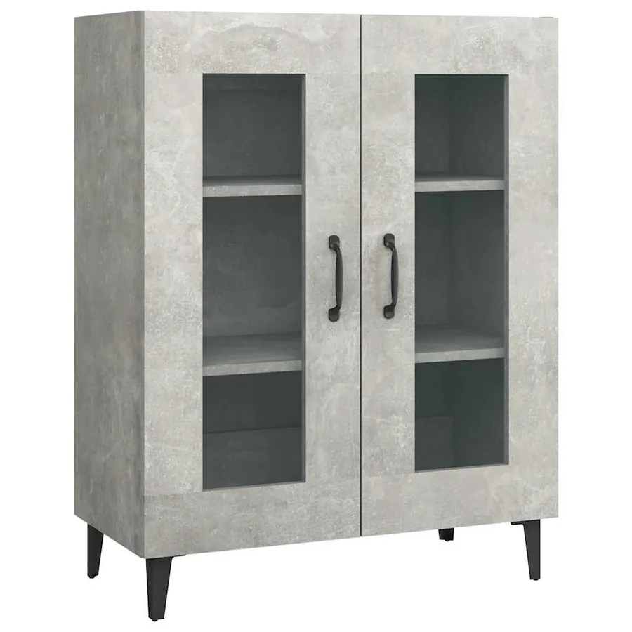 Buffet gris béton 69,5x34x90 cm bois d'ingénierie - 2