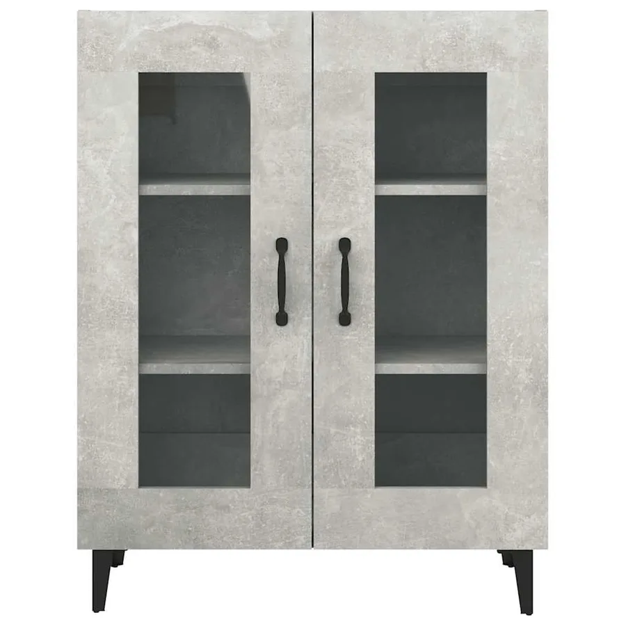 Buffet gris béton 69,5x34x90 cm bois d'ingénierie - 6