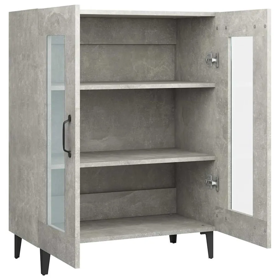 Buffet gris béton 69,5x34x90 cm bois d'ingénierie - 7