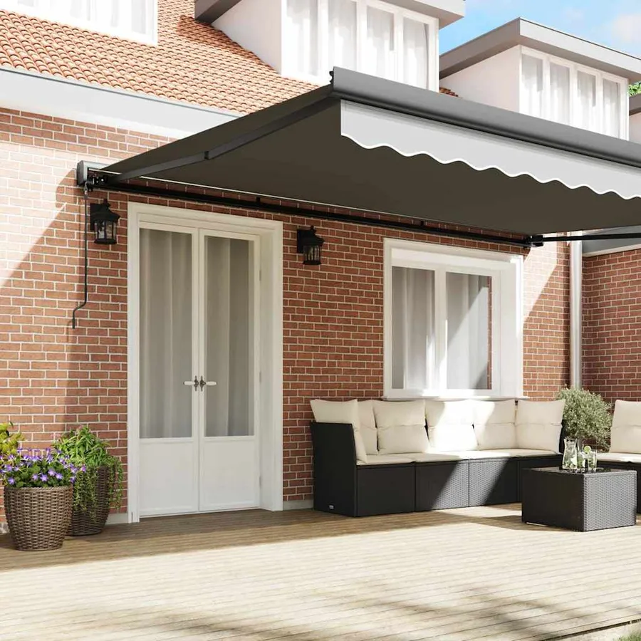 145703 vidaXL Retractable Awning Frame Motorised 450x300 cm Grey （not for individual sale） - Untranslated - 3