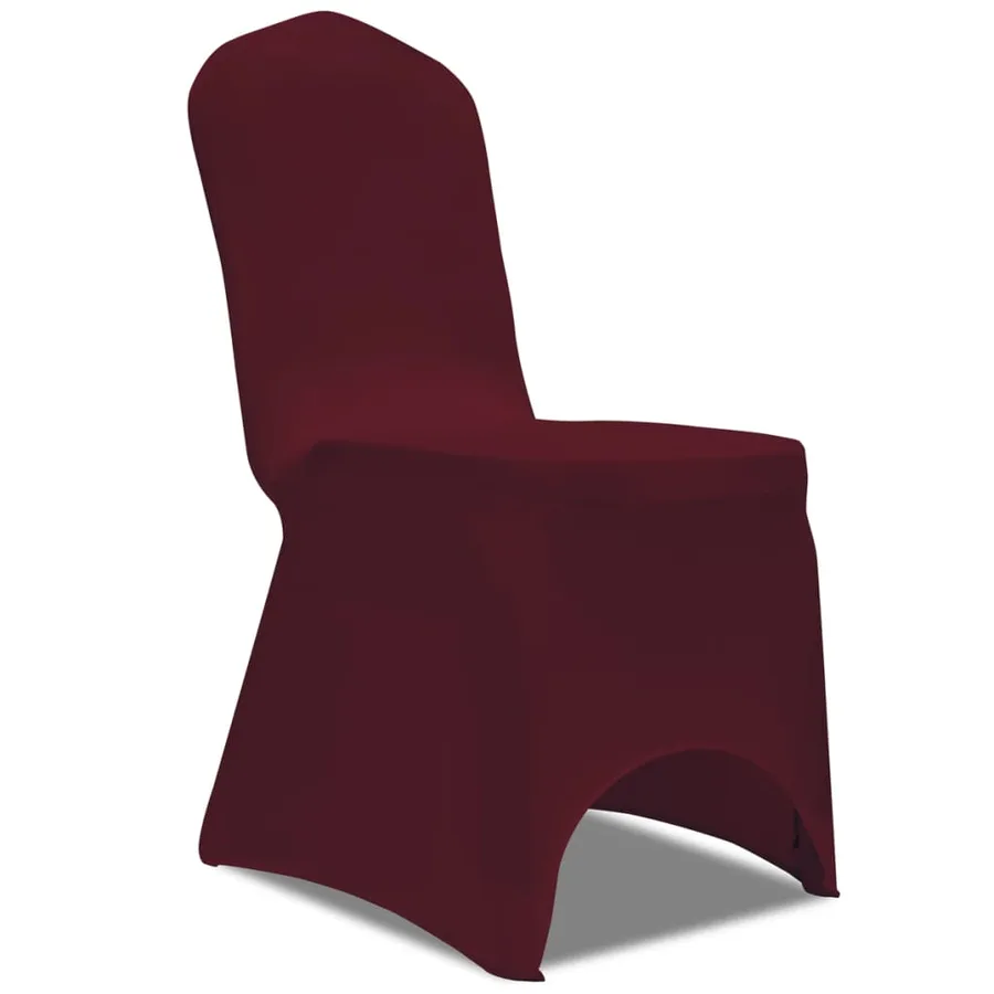 Housse bordeaux extensible pour chaise 6 pièces - 2