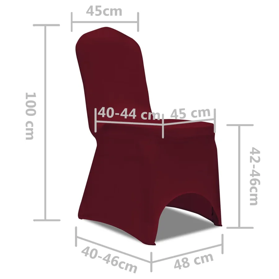 Housse bordeaux extensible pour chaise 6 pièces - 8