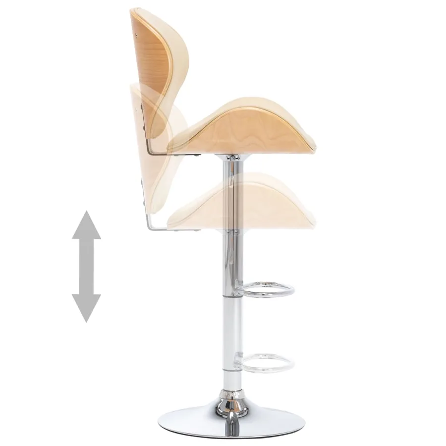 Tabouret de bar Crème Similicuir - 4
