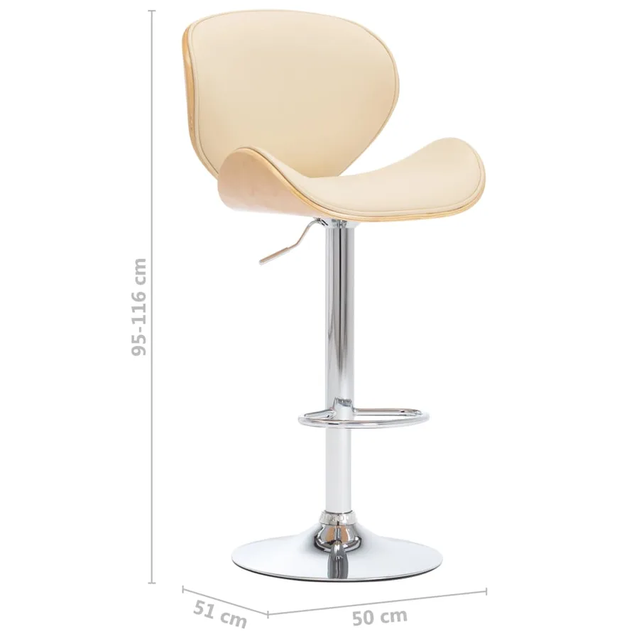 Tabouret de bar Crème Similicuir - 7