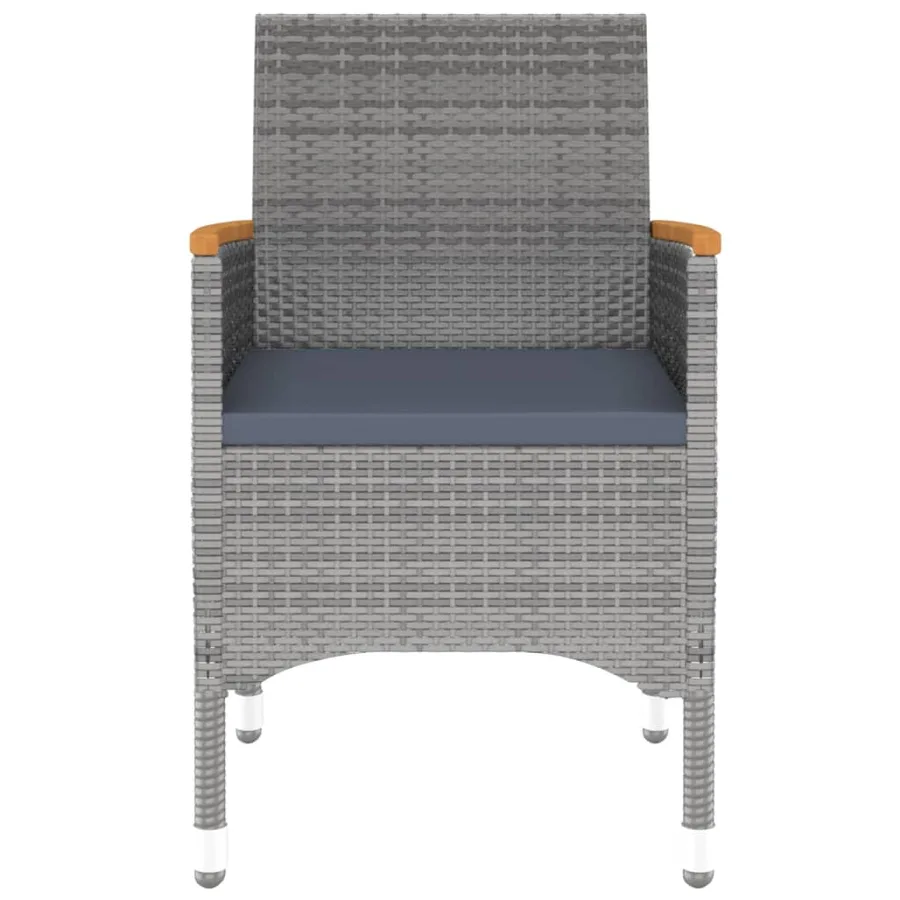 Ensemble à manger de jardin 3 pcs Résine tressée Gris - 6