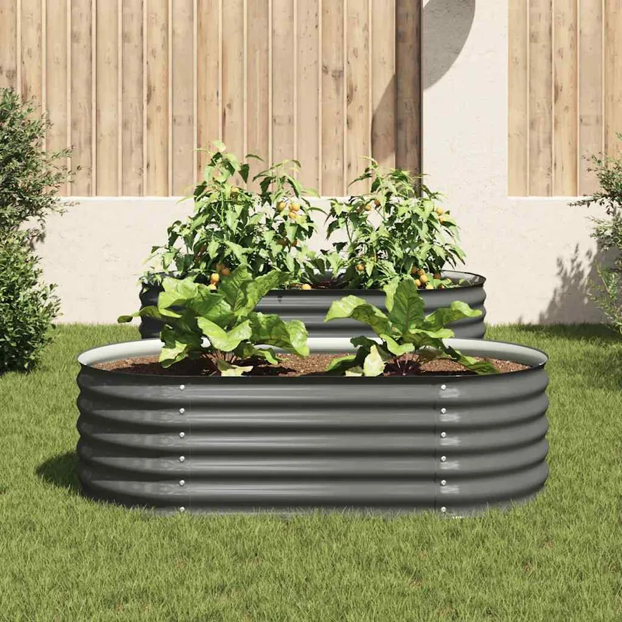Lit surélevé de jardin 160x80x44 cm Acier galvanisé Gris - 3
