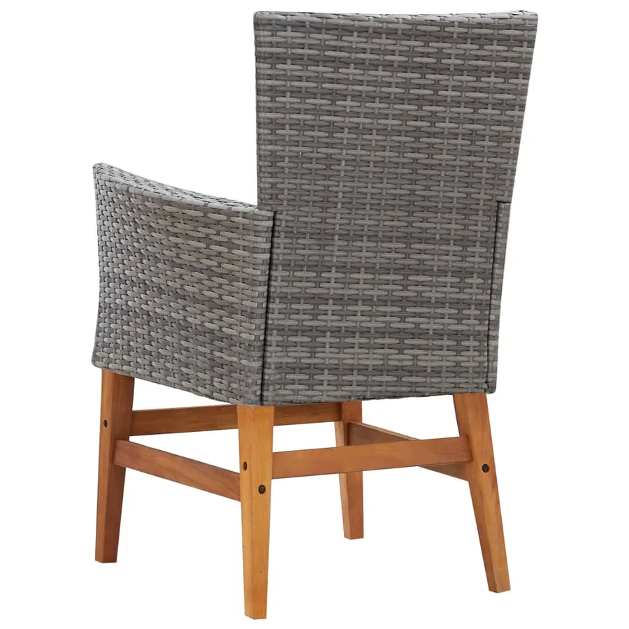 Mobilier d'extérieur 7 pcs résine tressée et bois d'acacia gris - 9