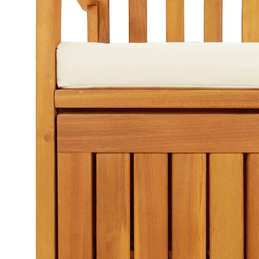 Banc de rangement de jardin Bois d'acacia solide 120x63x84 cm - 8