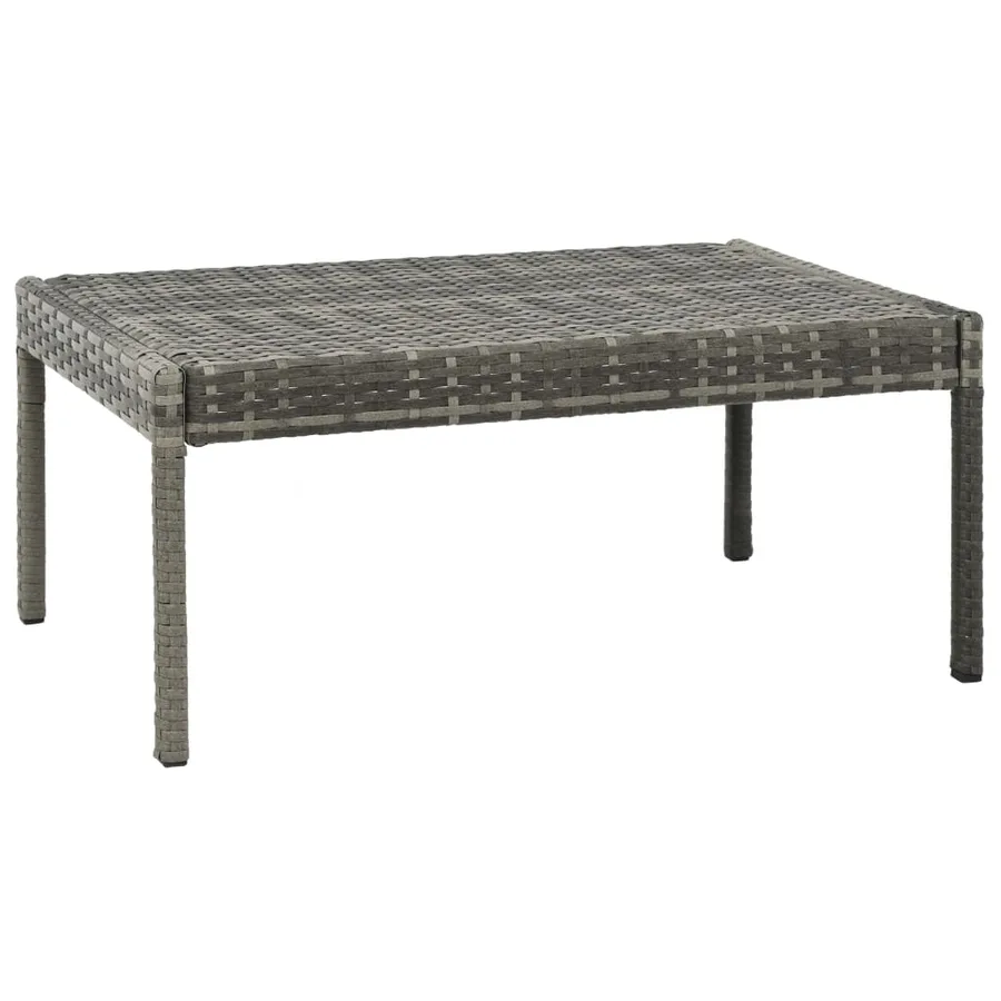 Salon de jardin 3 pcs avec coussins Résine tressée Gris - 5
