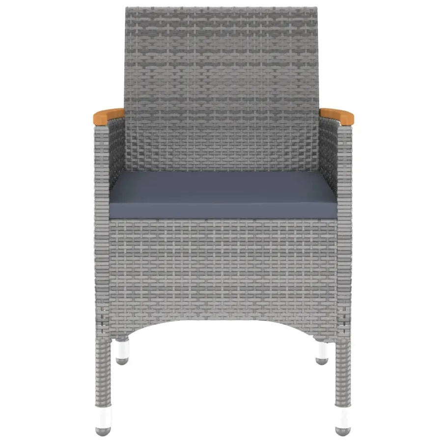 Ensemble à manger de jardin 3 pcs Résine tressée Gris - 6