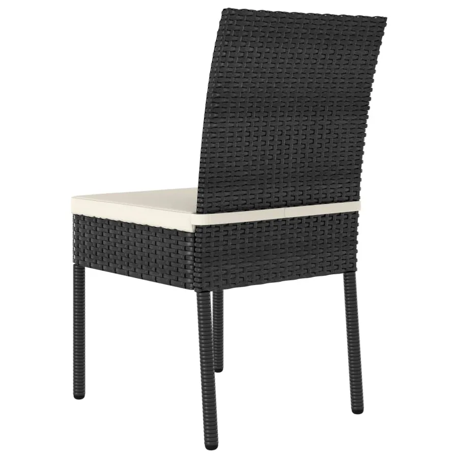 Ensemble à manger de jardin 5 pcs Résine tressée Noir - 13