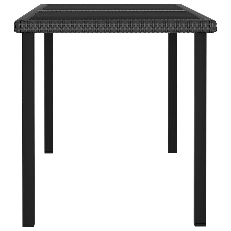 Ensemble à manger de jardin 5 pcs Résine tressée Noir - 5