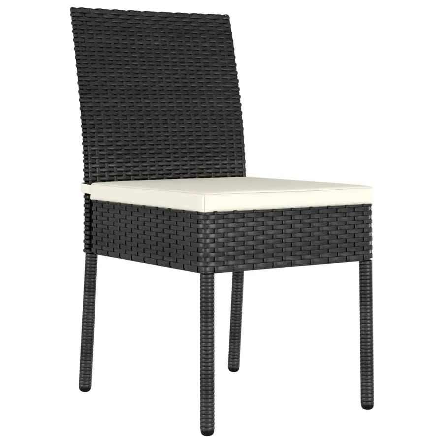 Ensemble à manger de jardin 5 pcs Résine tressée Noir - 8