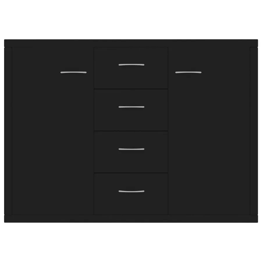 Buffet Noir 88x30x65 cm Bois d'ingénierie - 4
