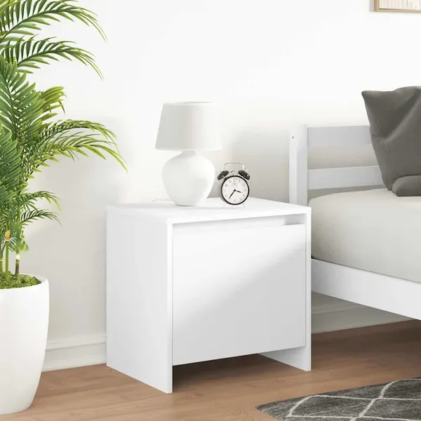 Tables de chevet 2 pcs blanc 45x34x44,5 cm bois d'ingénierie
