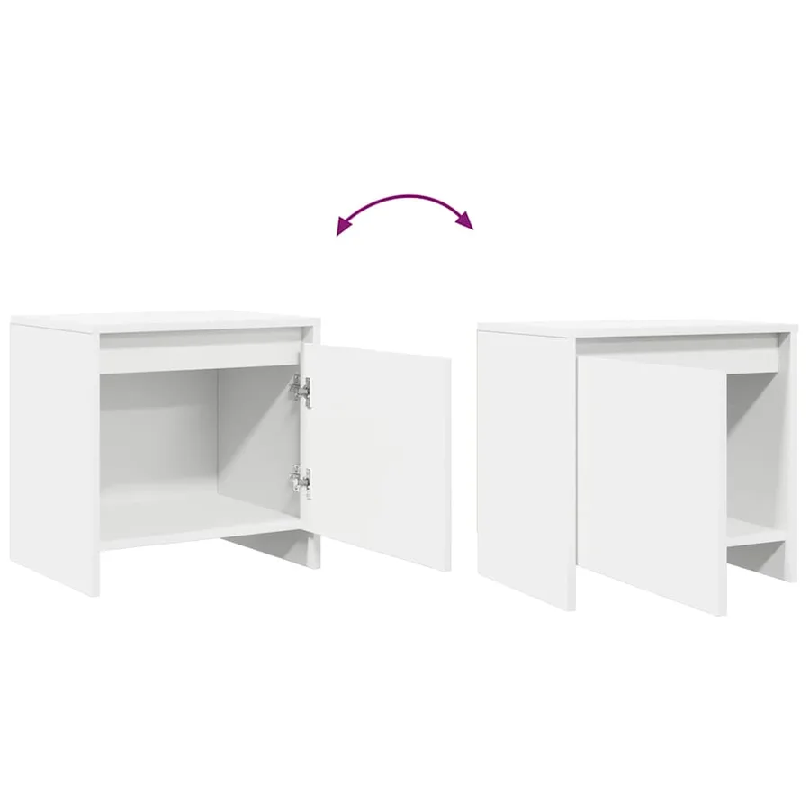Tables de chevet 2 pcs blanc 45x34x44,5 cm bois d'ingénierie - 10