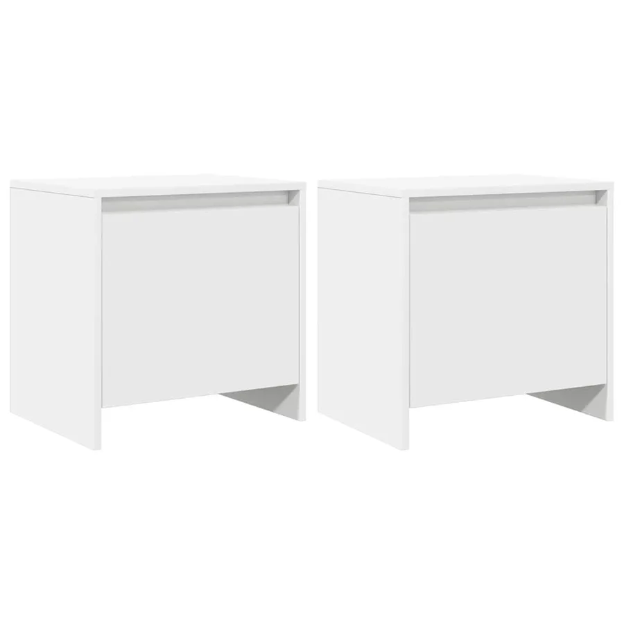 Tables de chevet 2 pcs blanc 45x34x44,5 cm bois d'ingénierie - 2