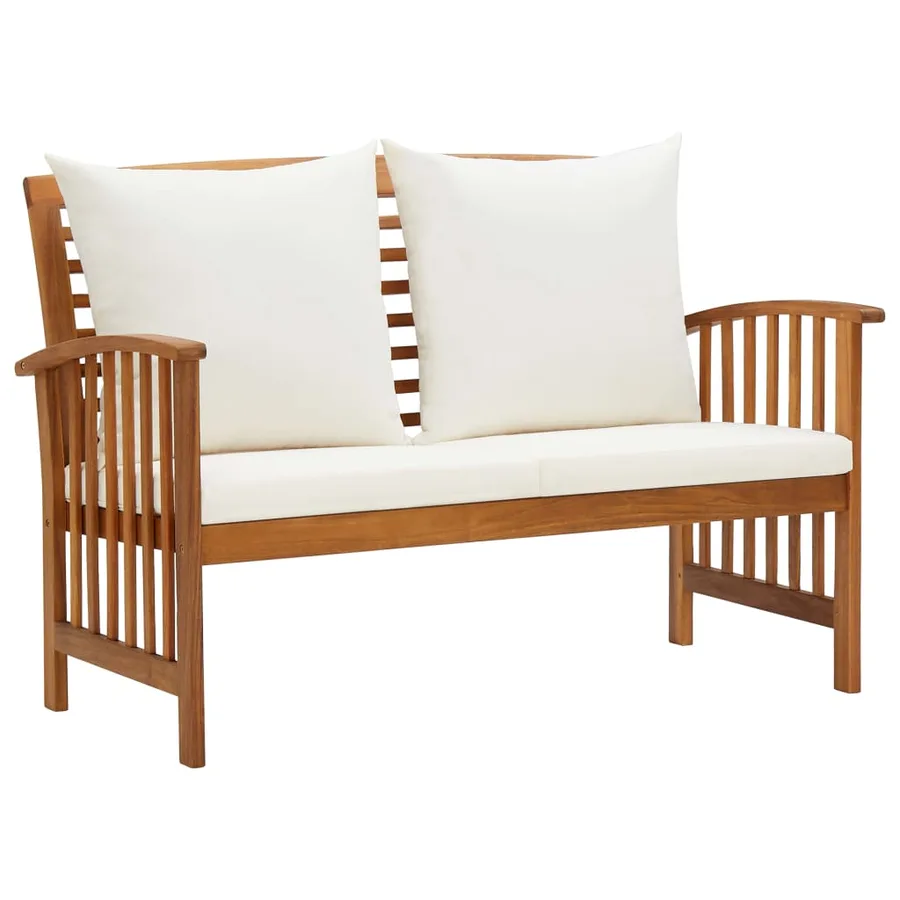 Salon de jardin 4 pcs avec coussins Bois d'acacia solide - 3
