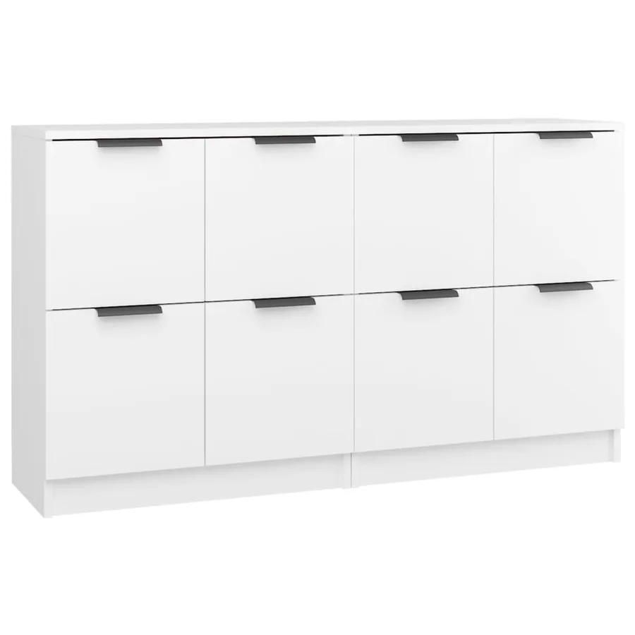 Buffets 2 pcs blanc 60x30x70 cm Bois d'ingénierie - 2