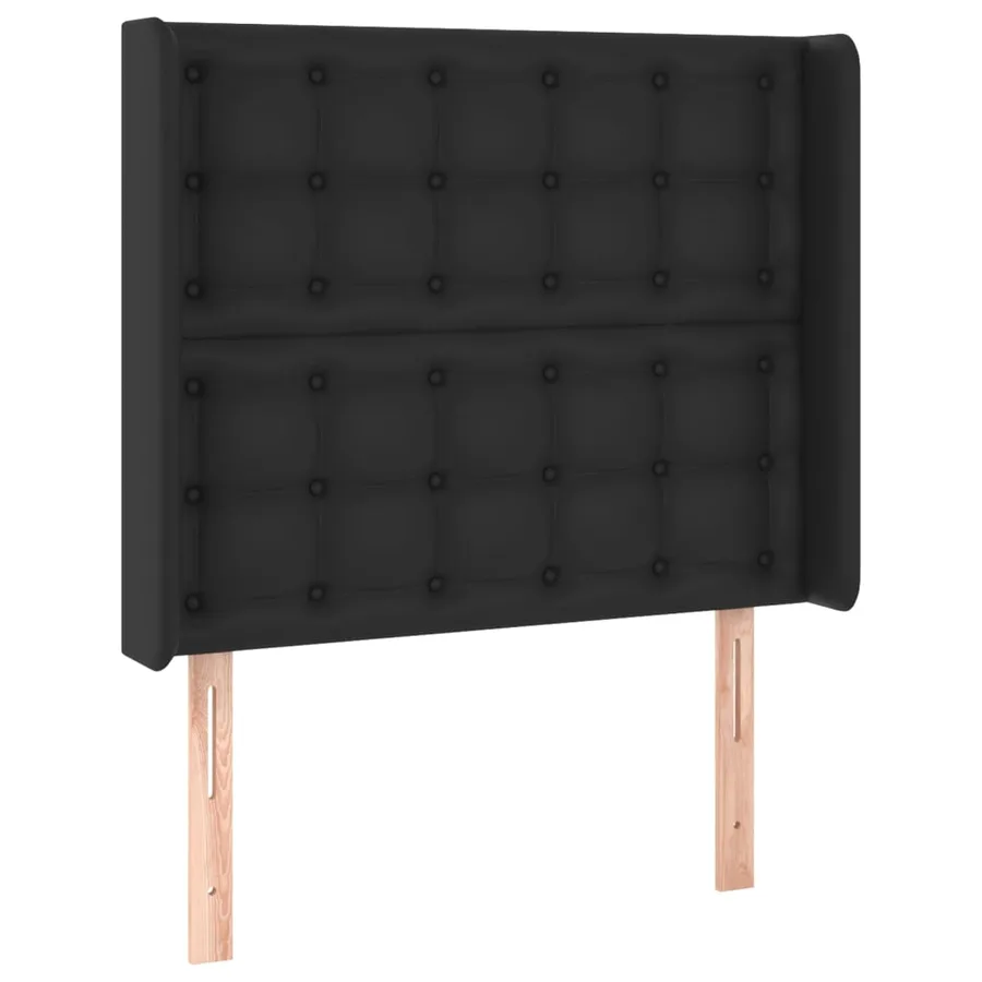 Sommier à lattes de lit matelas LED Noir 80x200 cm Similicuir - 7