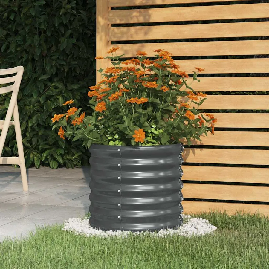 Jardinière Acier galvanisé 40x40x36 cm Anthracite